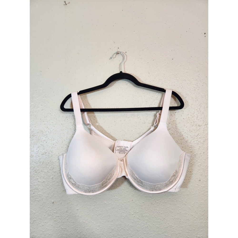 Vanity Fair Bra Beige bWomens 42DD Beauty Back Full Figure Underwire Lace 76382